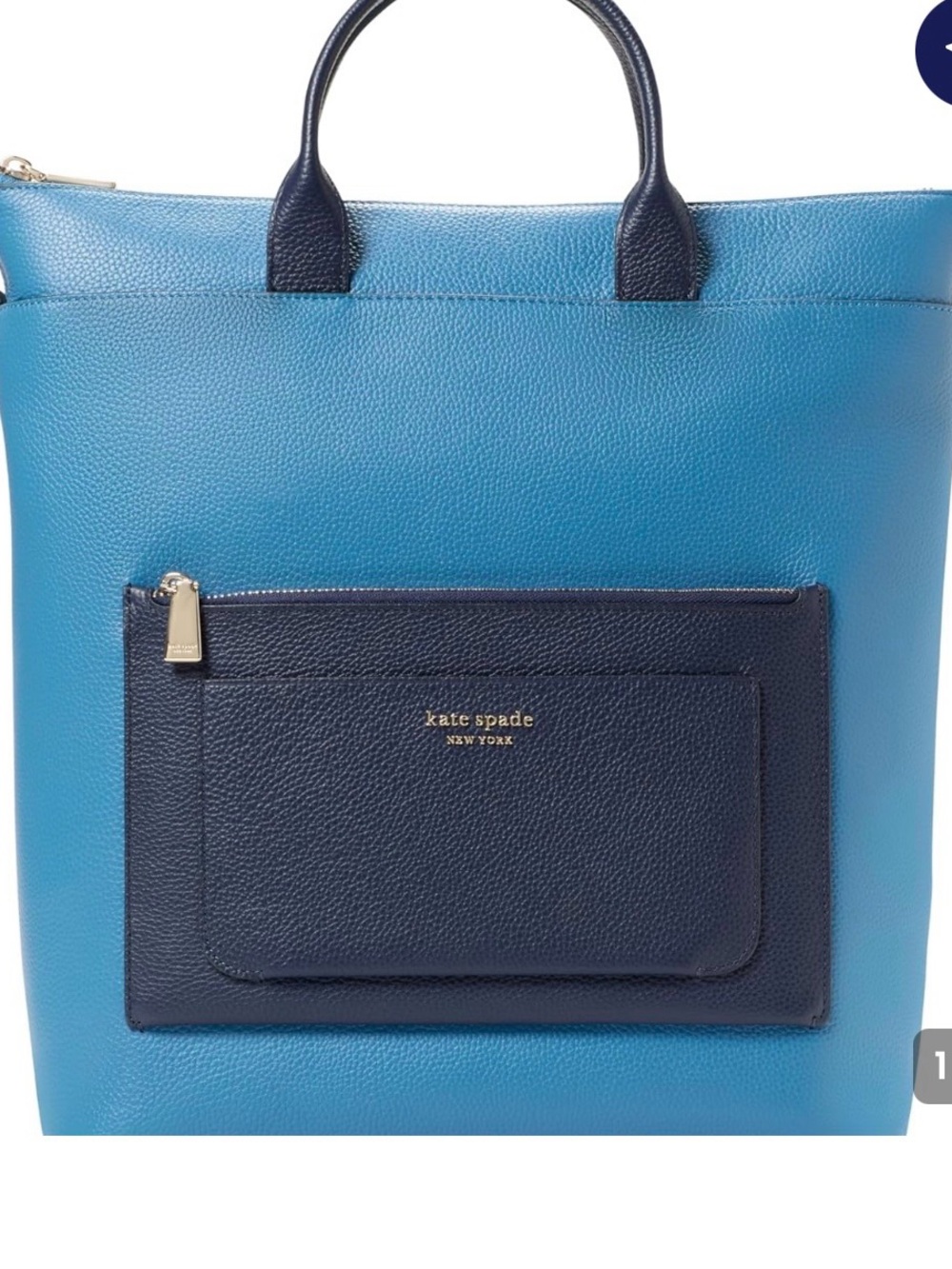NWT Kate Spade Convertible Backpack Tote Blue Pebbled Leather Laptop Bag